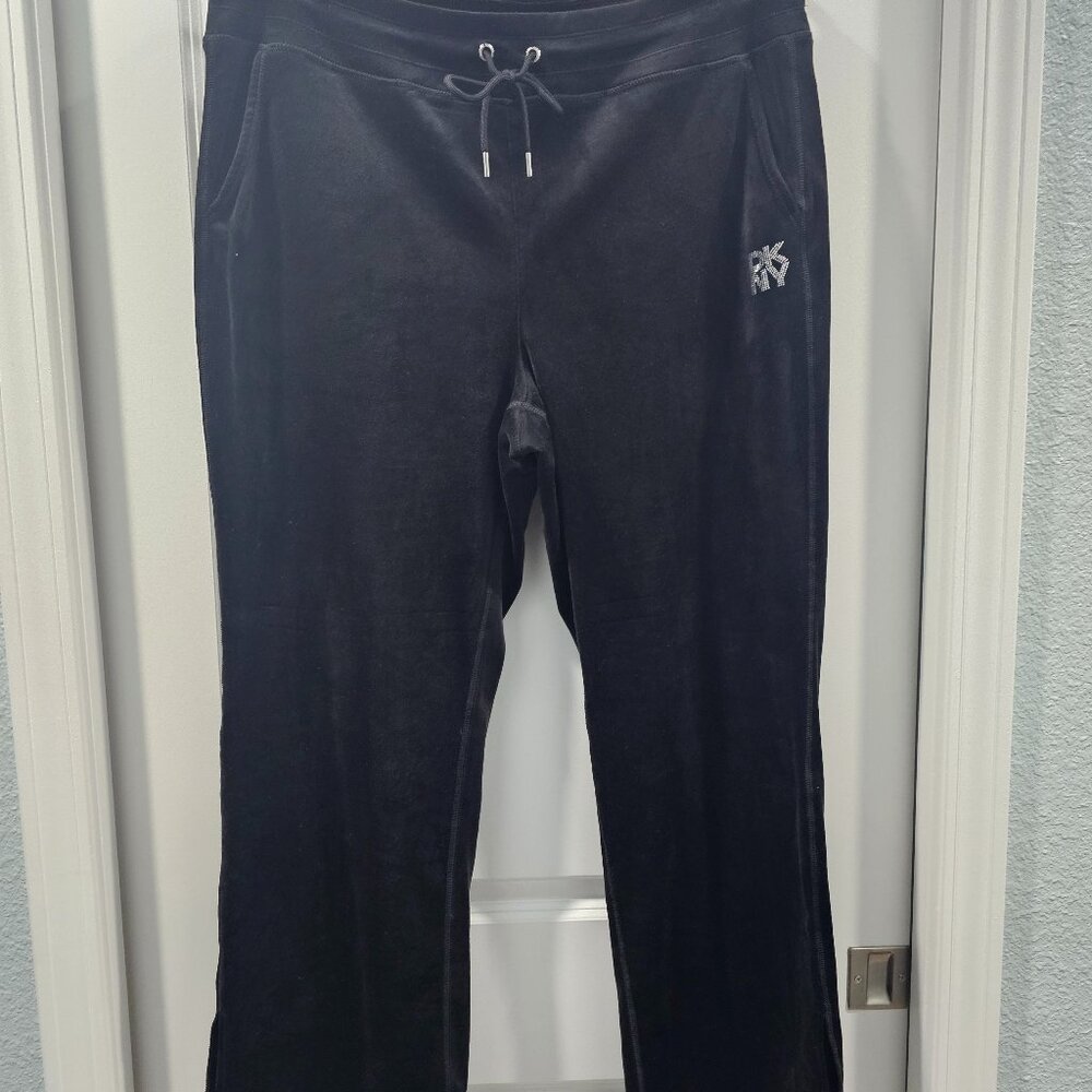 DKNY Black Velour Jogging Pants NEW